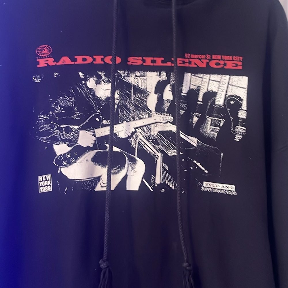 Brandy Melville Black Radio Silence Hoodie - Picture 3 of 5